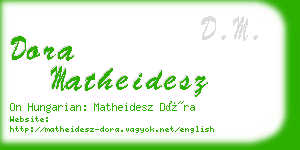 dora matheidesz business card